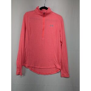 Under Armour Women's Long Sleeve Half Zip Pullover Running Top LG Pink‎